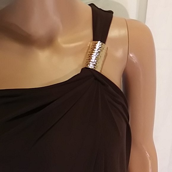 New Michael Kors Dark Brown / Gold Evening Dress - Picture 4 of 8